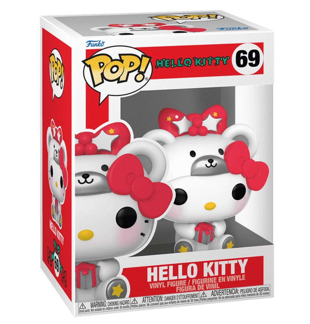 Funko Pop! Sanrio # 69 Hello Kitty in Polar Bear Suit with Christmas Present ne
