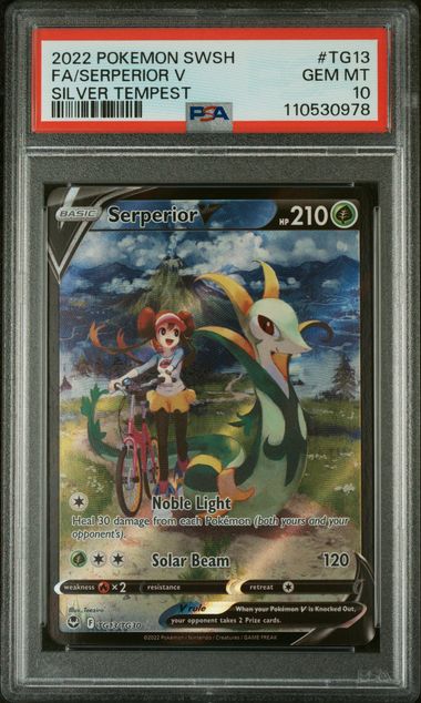 2022 POKEMON SWORD & SHIELD SILVER TEMPEST #TG13 FA/SERPERIOR V SILVER TEMPEST