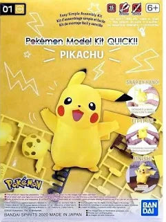 BANDAI Hobby Pokémon Model Kit QUICK!! 1 PIKACHU | Simple Assembly Kit | No Tools | No Paint | Fit & Snap By Hand! (Pokemon Figure Kit)
