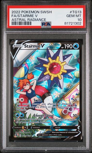 PSA FA/Starmie V #TG13 Pokemon 2022 SWSH GEM MT 10