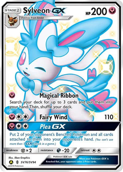 Sylveon GX Shiny Holo Rare SV76/SV94 Hidden Fates: Shiny Vault