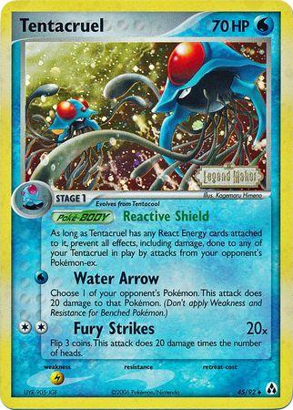 Tentacruel Uncommon 45 EX Legend Maker (Reverse Holo) - Moderately-Played